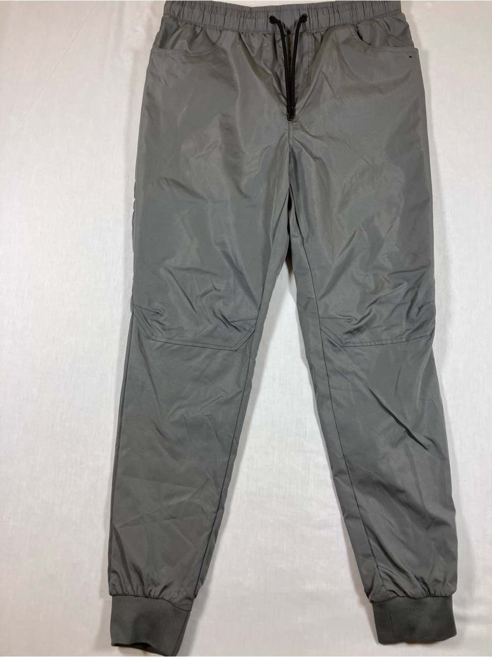 South Pole Gray Elastic-Waist Jogger Pants with Drawstring